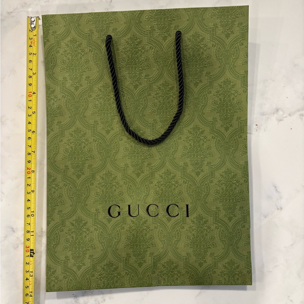 Gucci Olive Green Shopping Bag 14x10x5.5